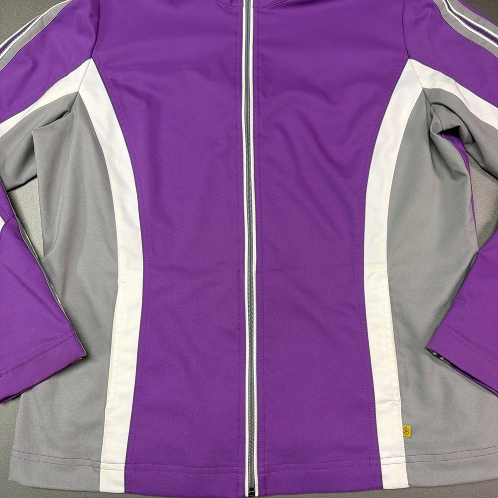 Made for Life Purple Grey Colorblock Full Zip Track Jacket Womens Large L